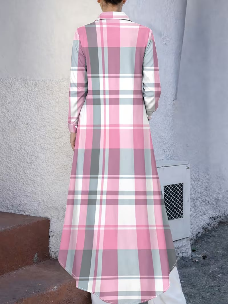 Elegant Shirt Dress for Women – Longline Button-Down Dress for Effortless Chic Style