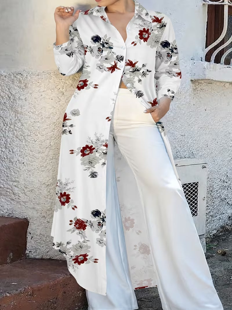 Elegant Shirt Dress for Women – Longline Button-Down Dress for Effortless Chic Style