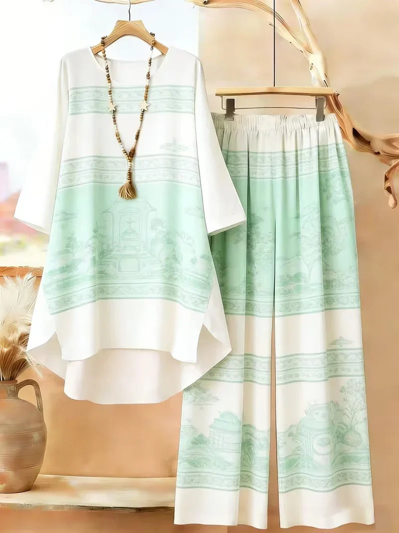 Women’s Printed Co-Ord Set – Comfortable Casual Wear (Top & Pants)