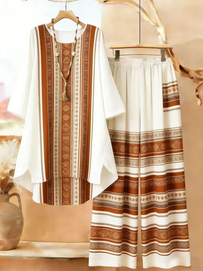 Women’s Printed Co-Ord Set – Comfortable Casual Wear (Top & Pants)