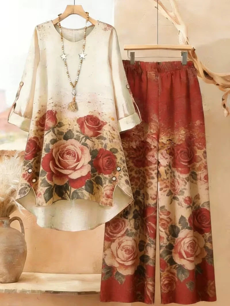 Women’s Printed Co-Ord Set – Comfortable Casual Wear (Top & Pants)