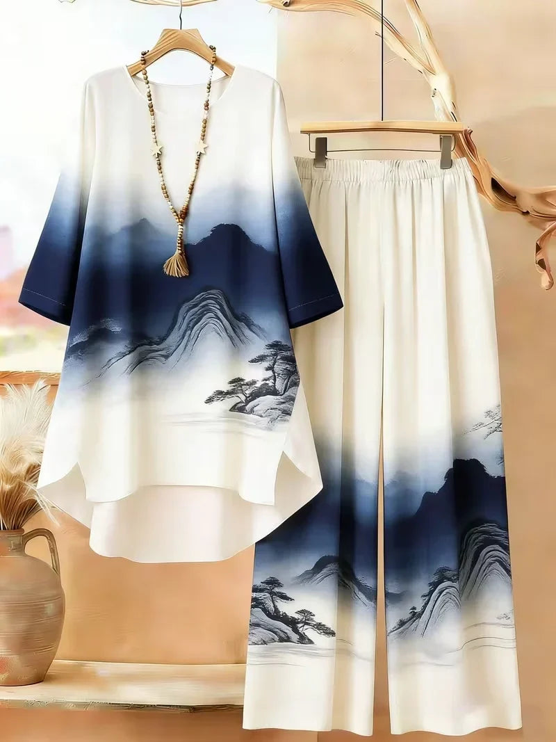 Women’s Printed Co-Ord Set – Comfortable Casual Wear (Top & Pants)