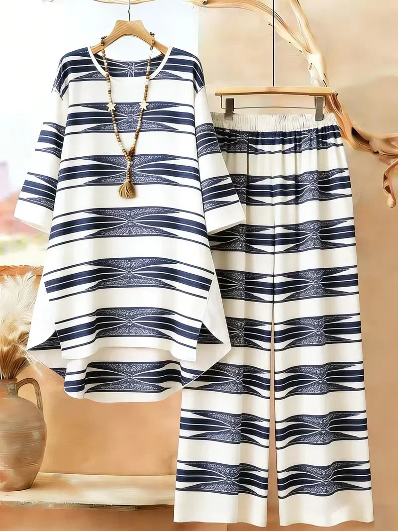 Women’s Printed Co-Ord Set – Comfortable Casual Wear (Top & Pants)