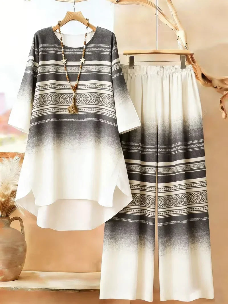 Women’s Printed Co-Ord Set – Comfortable Casual Wear (Top & Pants)