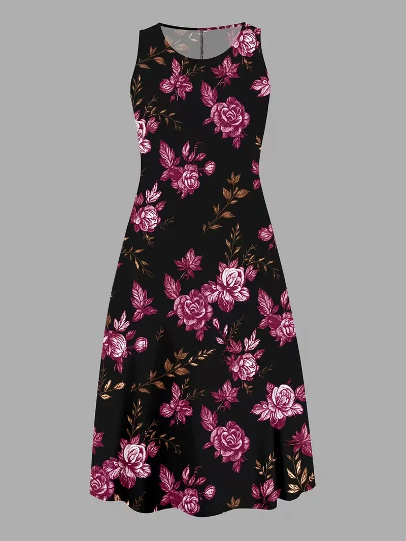 Women’s Floral Dress Set with Cardigan – Casual Elegant Wear