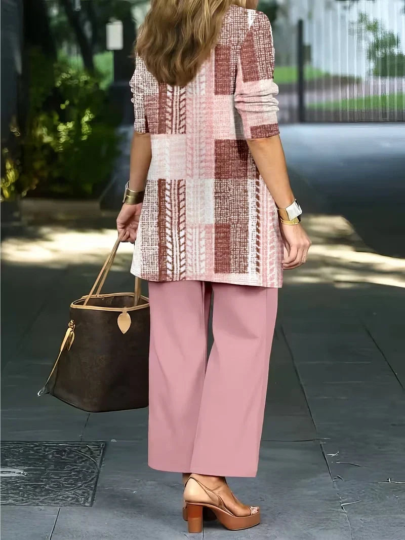 Floral Embroidered 3 Piece Linen Co-ord Set for Women — Jacket Vest and Wide Leg Pants