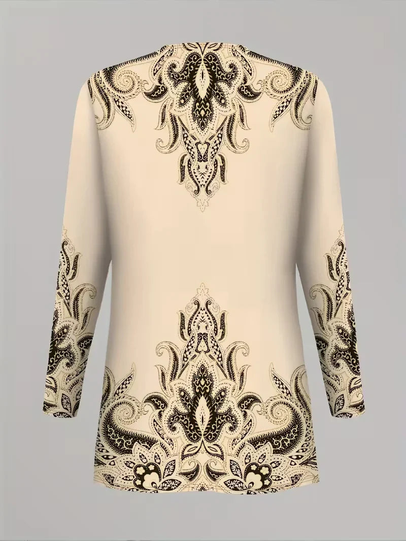 Floral Embroidered 3 Piece Linen Co-ord Set for Women — Jacket Vest and Wide Leg Pants