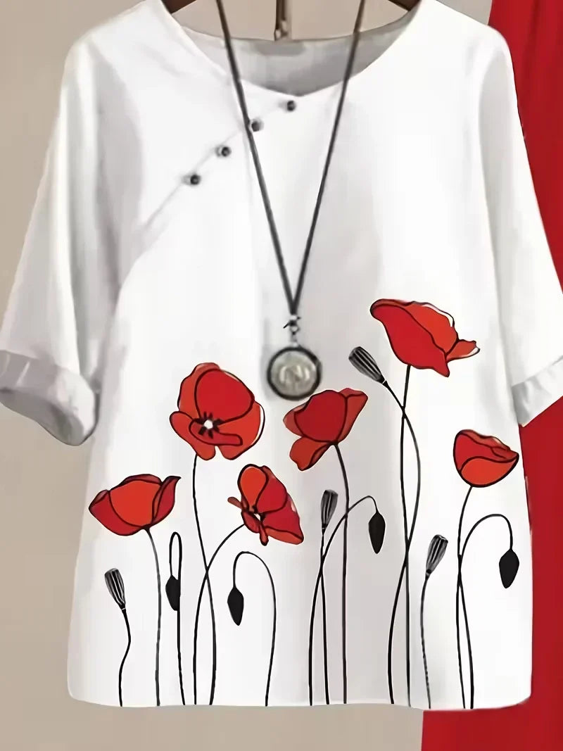 Breathable Floral Top & Pants Set – Perfect Summer Outfit