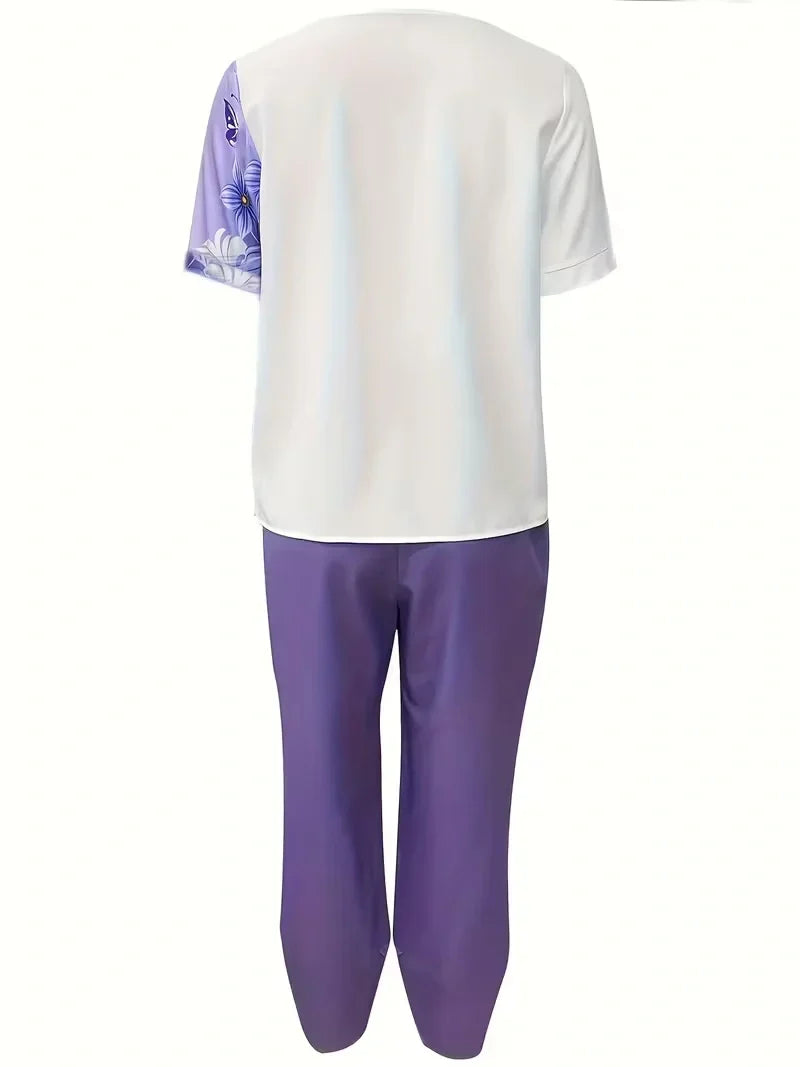 Breathable Floral Top & Pants Set – Perfect Summer Outfit