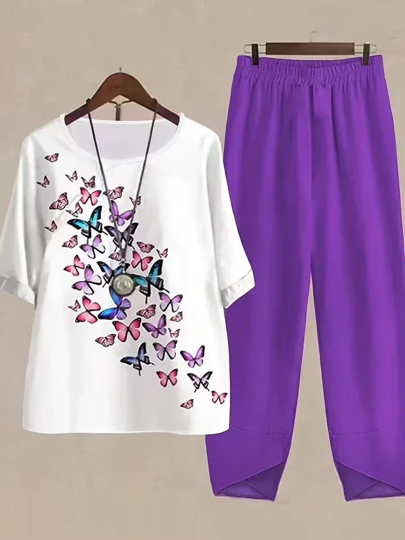 Breathable Floral Top & Pants Set – Perfect Summer Outfit