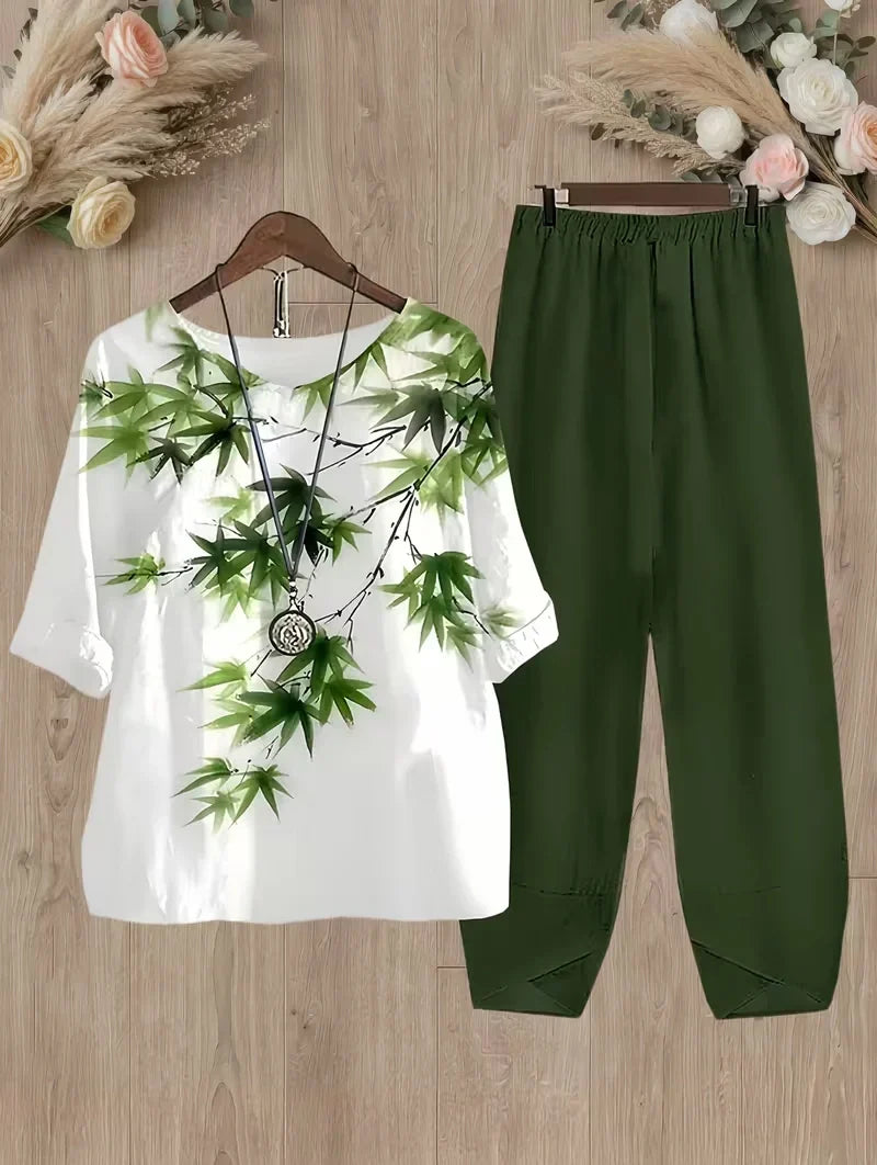 Breathable Floral Top & Pants Set – Perfect Summer Outfit