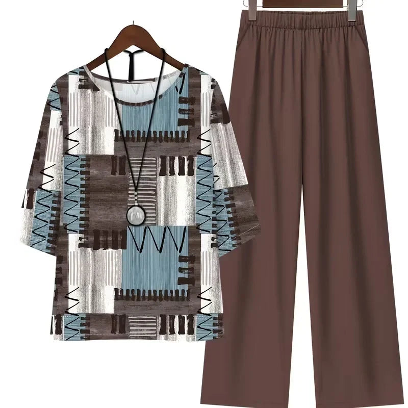 Breathable Floral Top & Pants Set – Perfect Summer Outfit