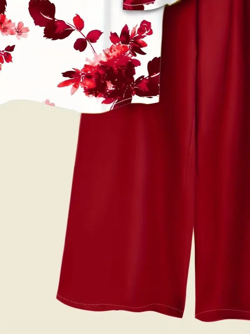 Breathable Floral Top & Pants Set – Perfect Summer Outfit