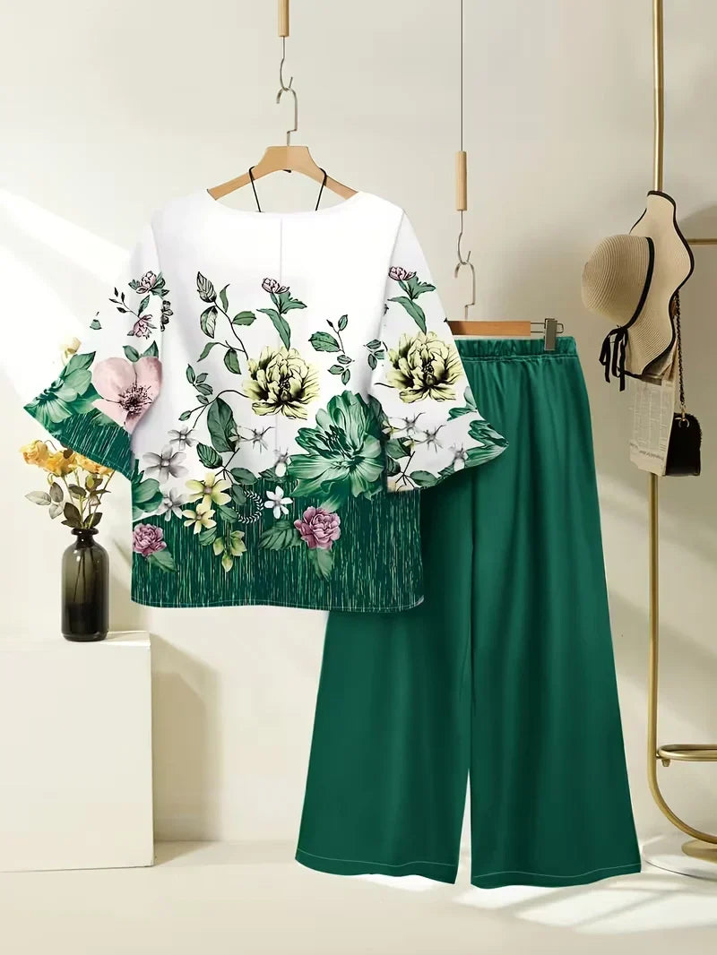 Breathable Floral Top & Pants Set – Perfect Summer Outfit