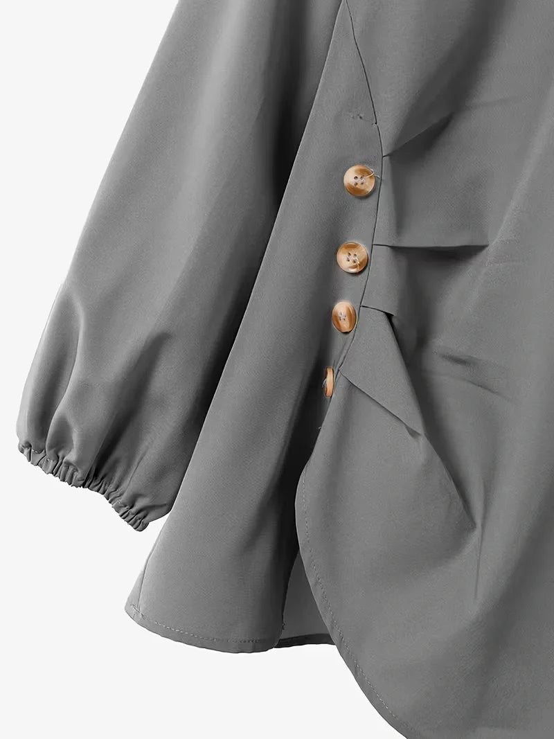 Effortless Everyday Elegance — Ruffle Blouse and Pleated Skirt Coord Set for Women