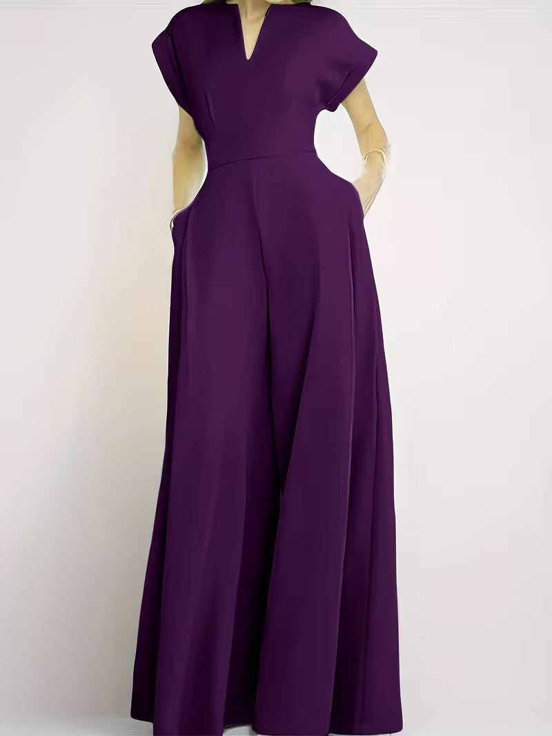 Women’s Wide Leg Jumpsuit Tailored Fit with Structured Waist for Effortless Style