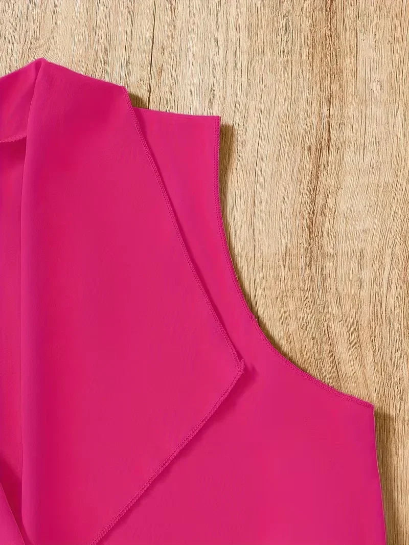 Girls Sleeveless Jumpsuit Set with Cropped Vest for Easy Layered Styling