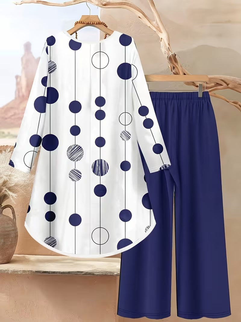 Women's Plus Size Geometric Set
