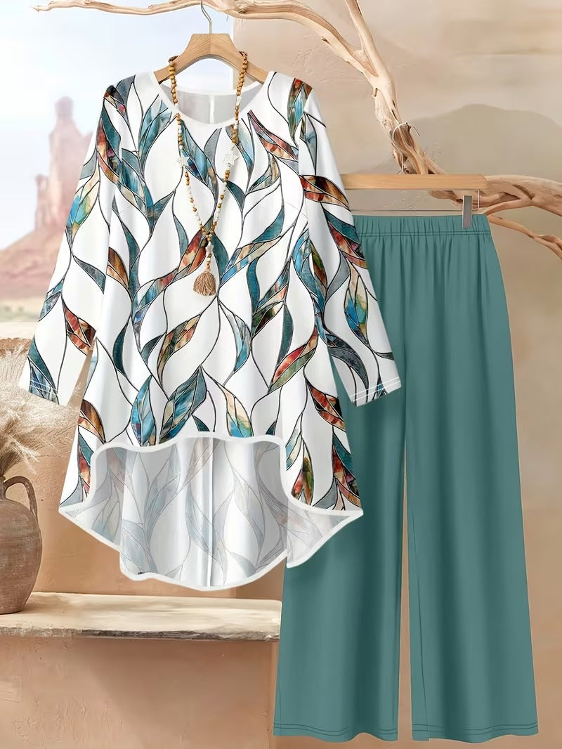 Women's Plus Size Geometric Set