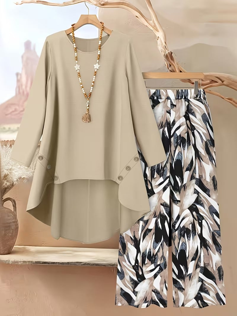 Women's Plus Size Geometric Set