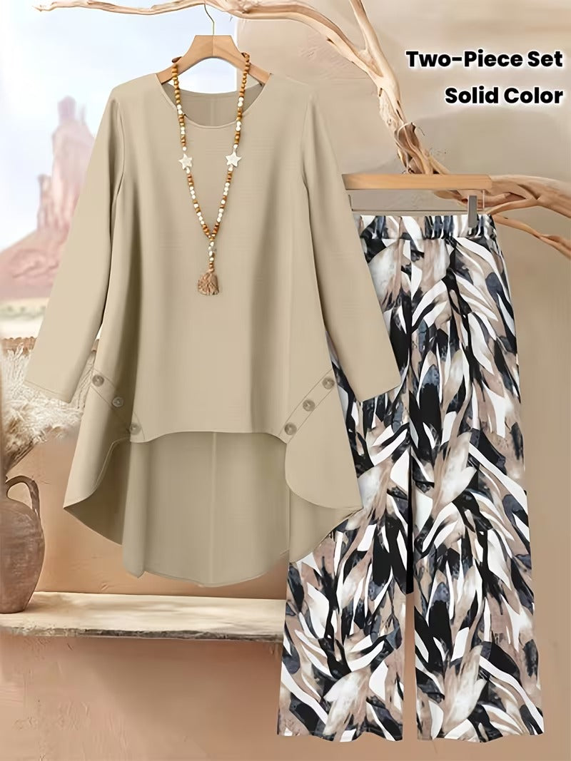 Women's Plus Size Geometric Set