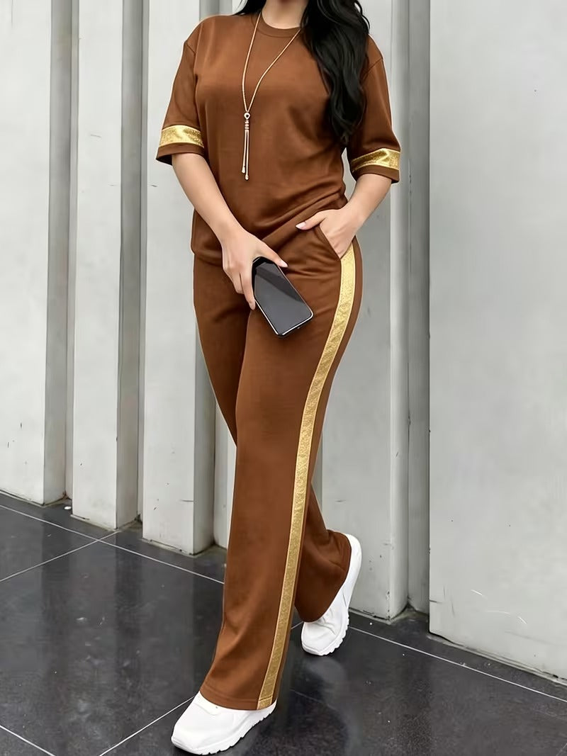 Premium Gold Trim Casual Set