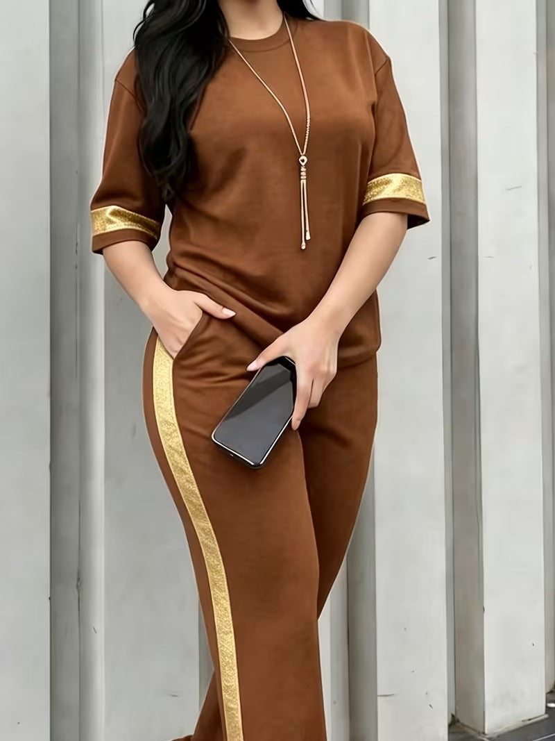 Premium Gold Trim Casual Set