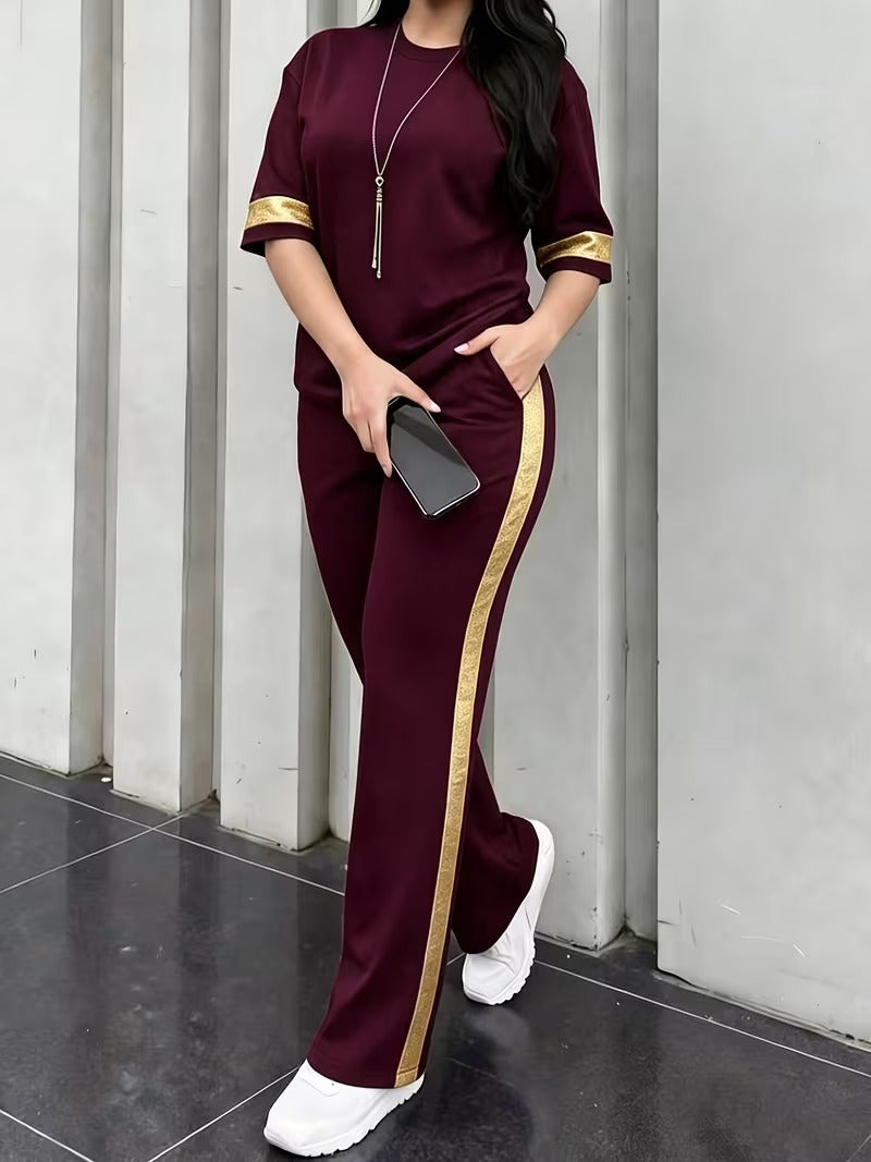 Premium Gold Trim Casual Set