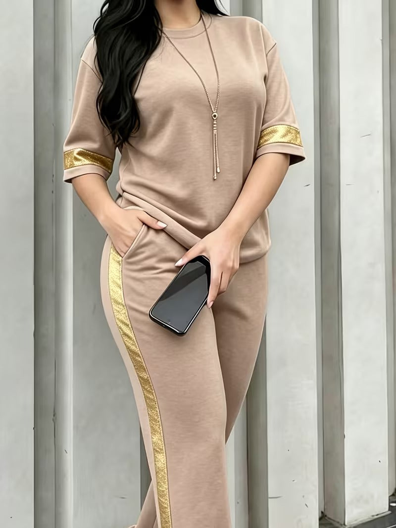 Premium Gold Trim Casual Set