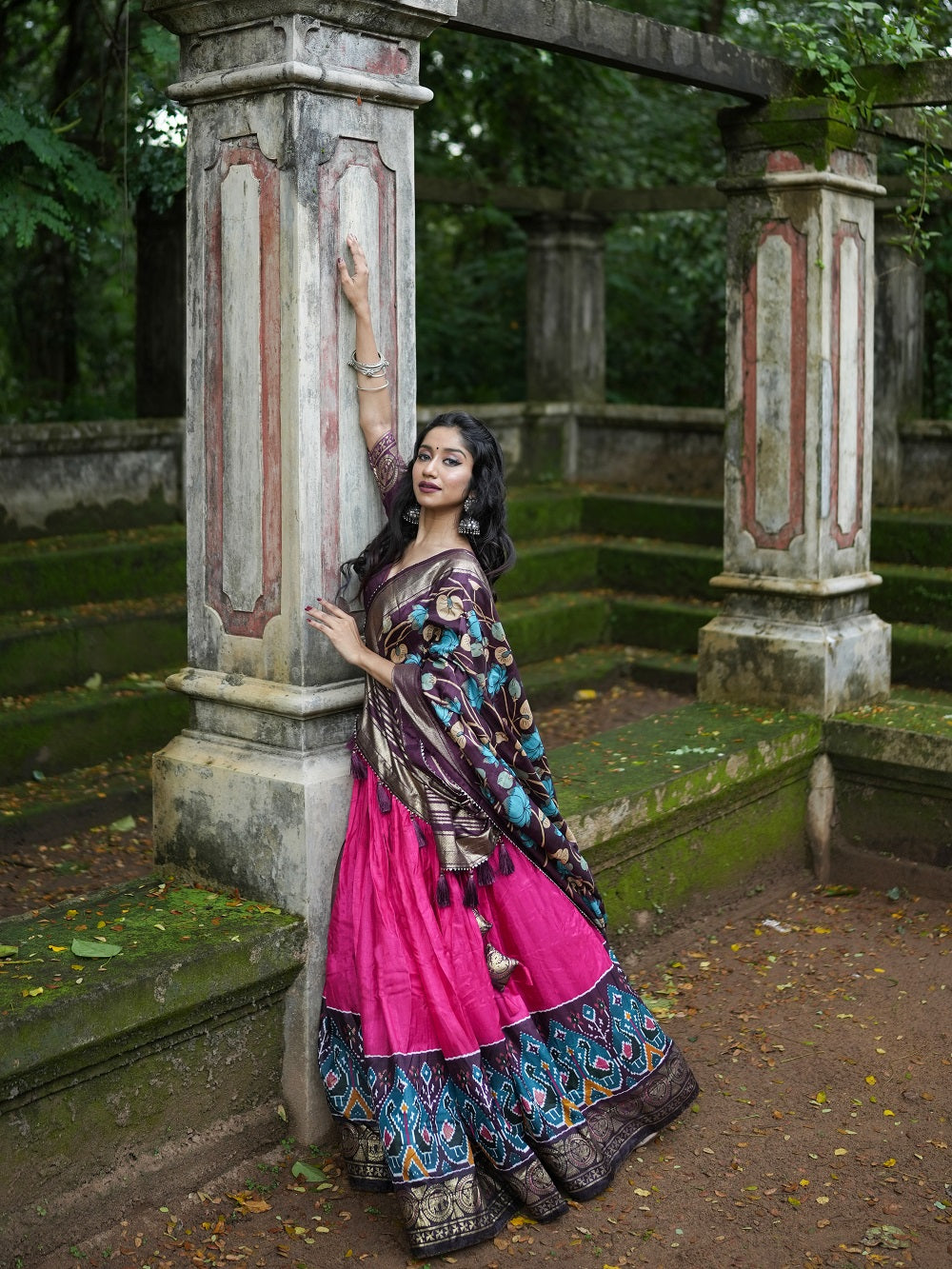 Pink Color Printed With Foil Work Dola Silk Lehenga Choli