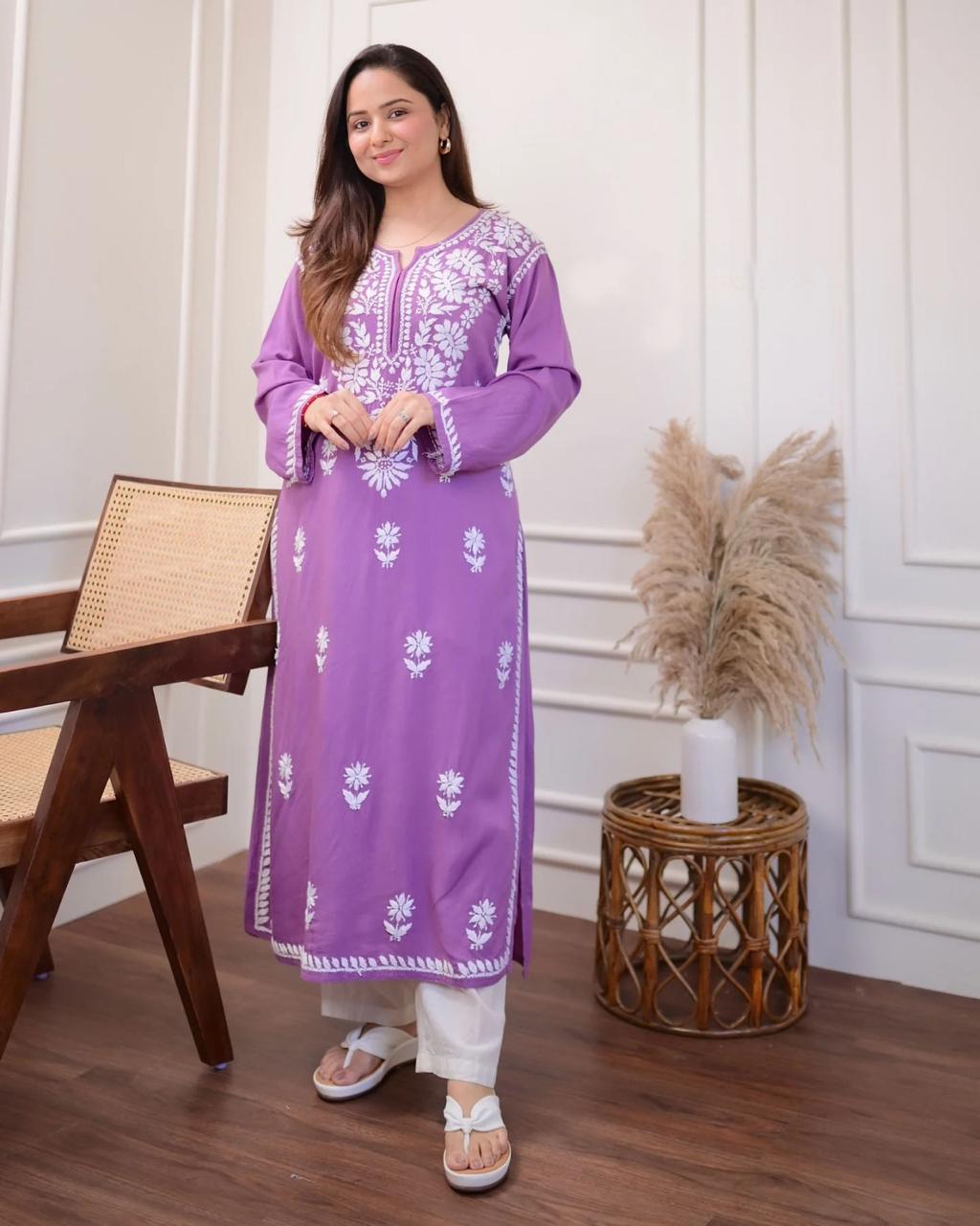 Jaipuri Embroidered Cotton 60x60 Kurta Pant Set (Kurta 45", Pant 37")