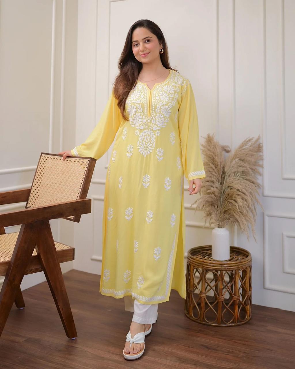 Jaipuri Embroidered Cotton 60x60 Kurta Pant Set (Kurta 45", Pant 37")