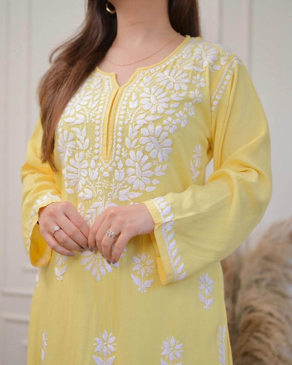 Jaipuri Embroidered Cotton 60x60 Kurta Pant Set (Kurta 45", Pant 37")