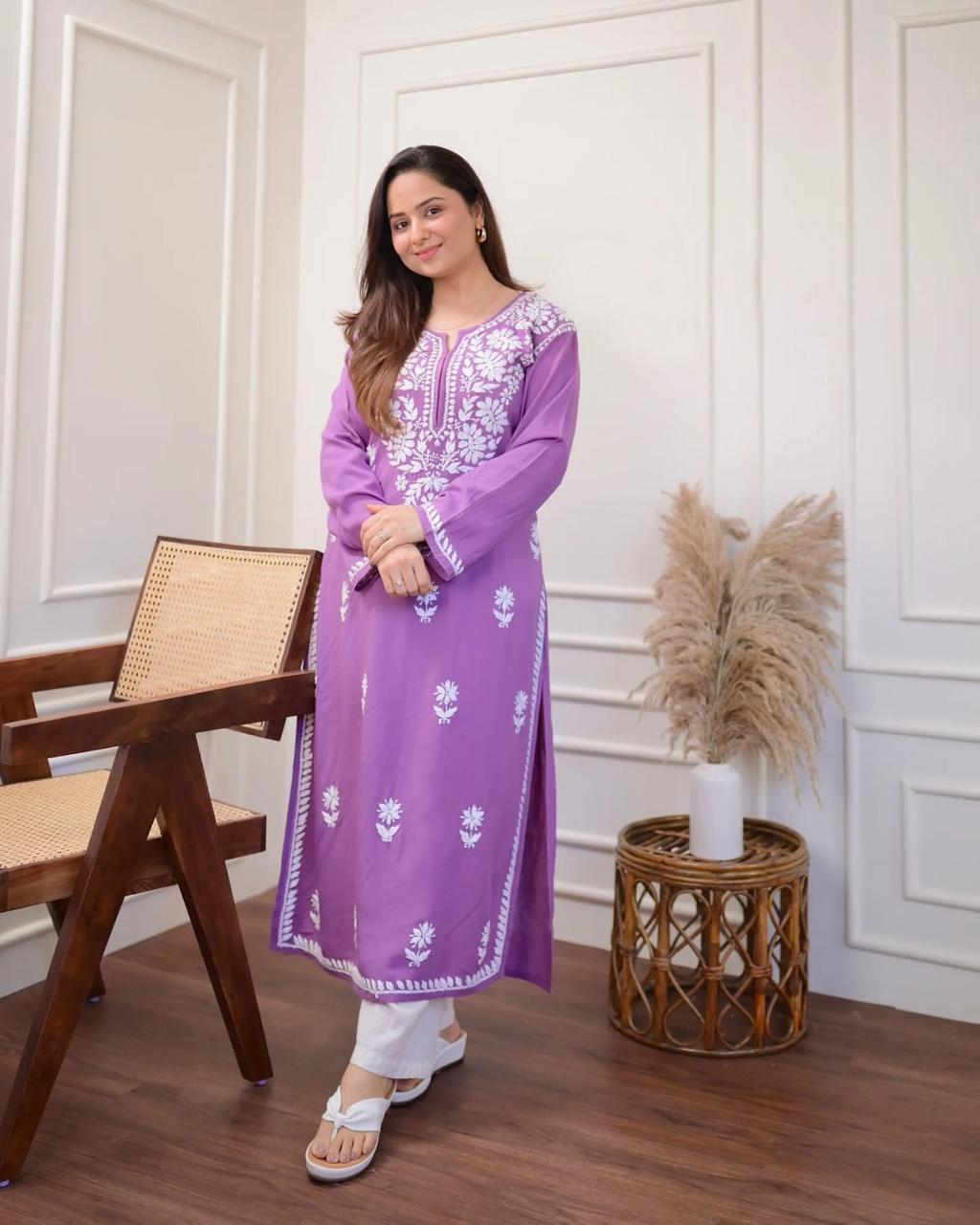 Jaipuri Embroidered Cotton 60x60 Kurta Pant Set (Kurta 45", Pant 37")
