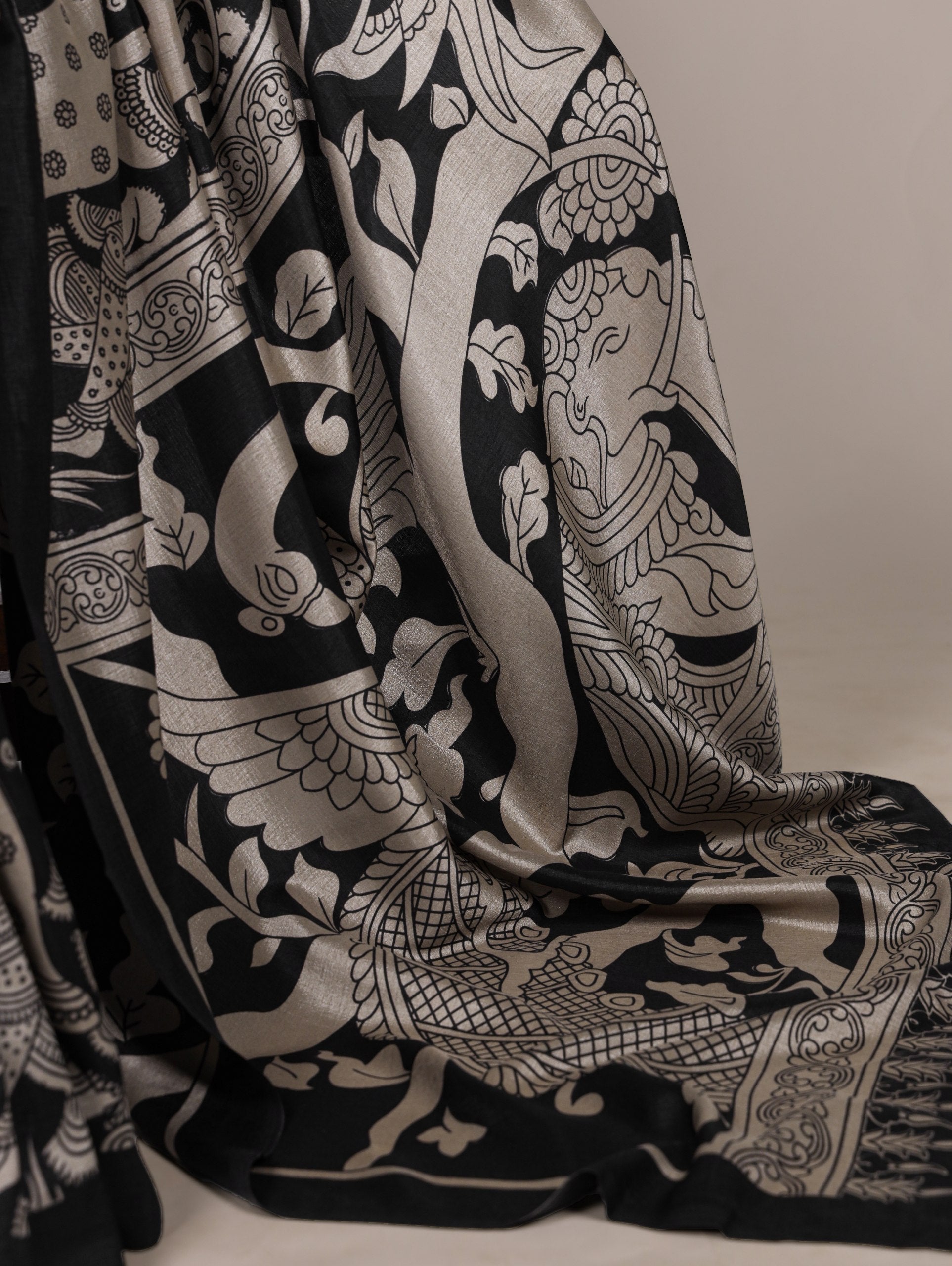 Kalamkari Printed Saree with Blouse