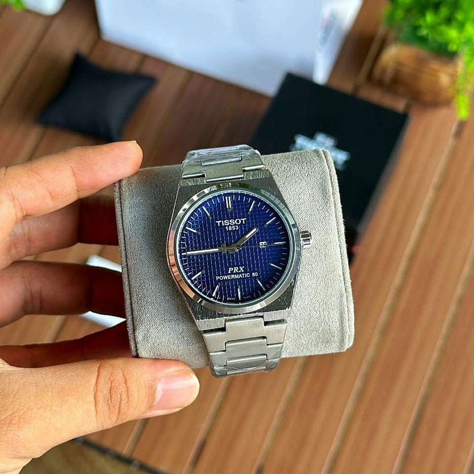 Tisso_t Prx Silver/Blue Watch