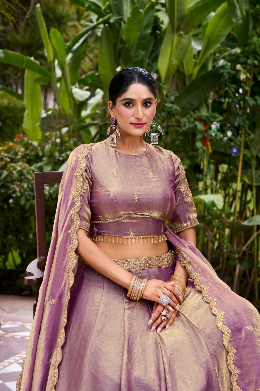 Lavender Designer Fendi Lehenga Choli Set with Sequins & Thread Embroidery  Heavy Flair Stitched Lehenga with Dupatta