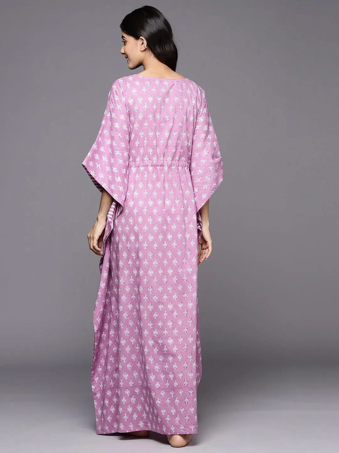 Anouk Lavender Printed Cotton Nightdress