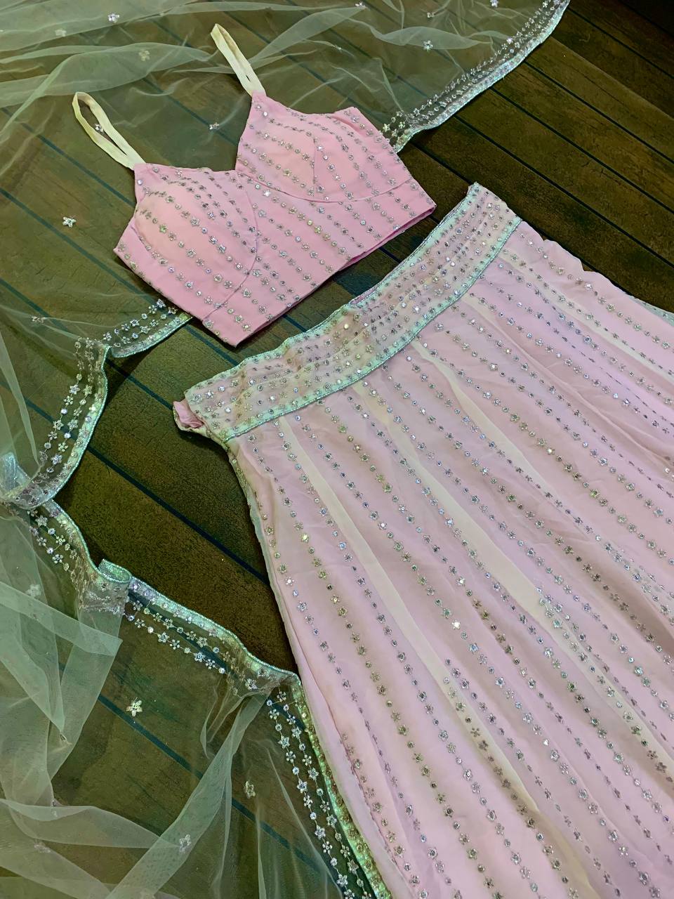 Lavender Sequins Lehenga Choli