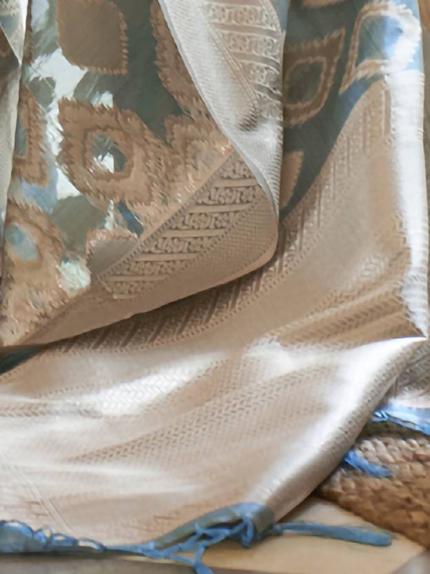 Light Blue Elegant Handloom Organza Woven Bollywood Saree with Unstitched Blouse Piece
