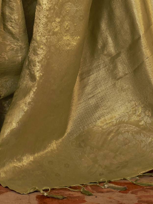 Light Green Stylish Party Wear Saree with Unstitched Blouse Piece