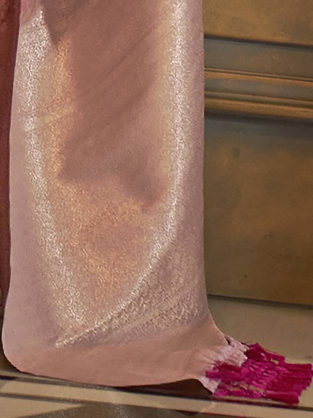 Light Pink Classic Banarasi Silk Blend Saree – Perfect for Weddings & Festive Occasions