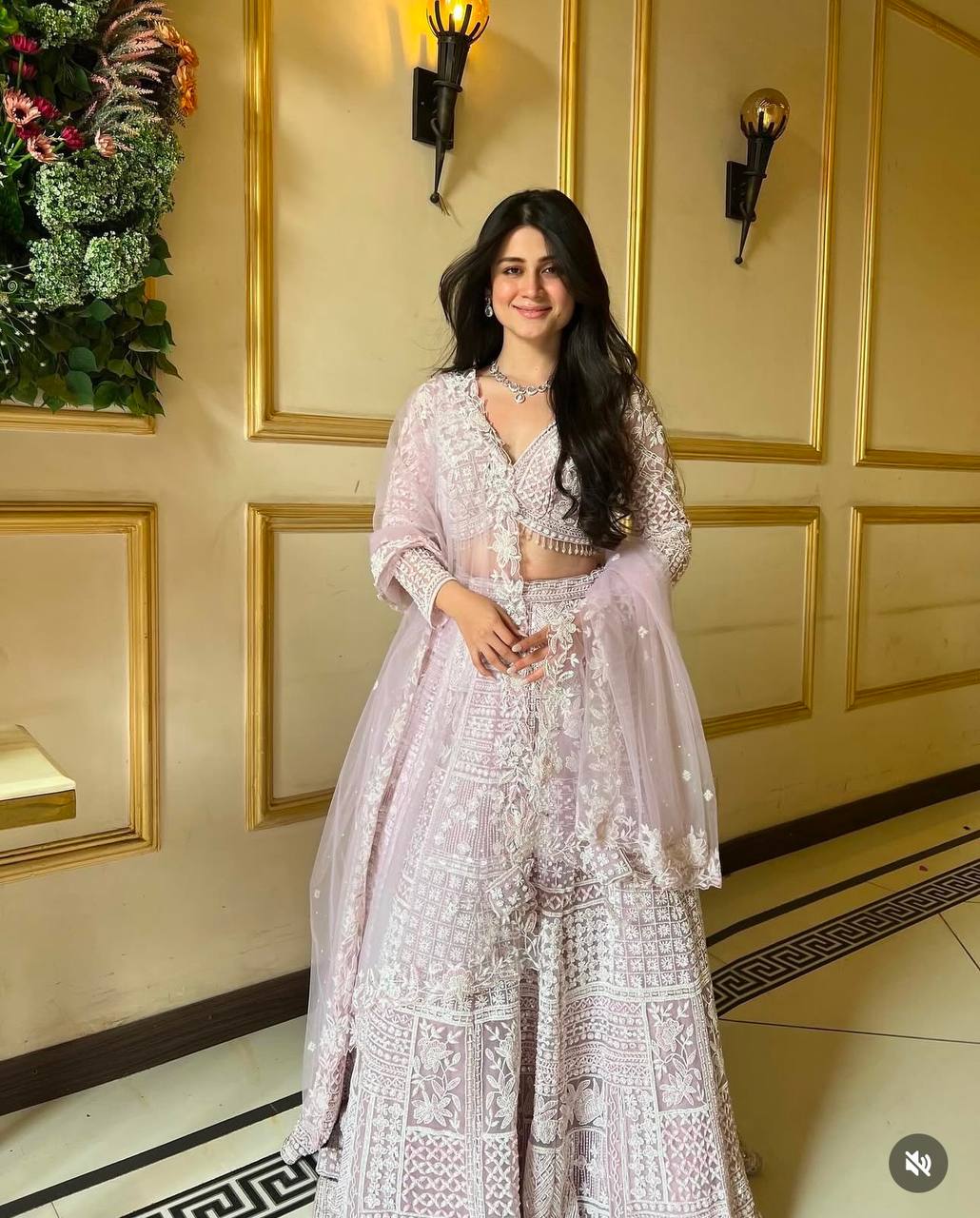Light Pink Glamorous Net Lehenga Set with Resham & Sequins Work