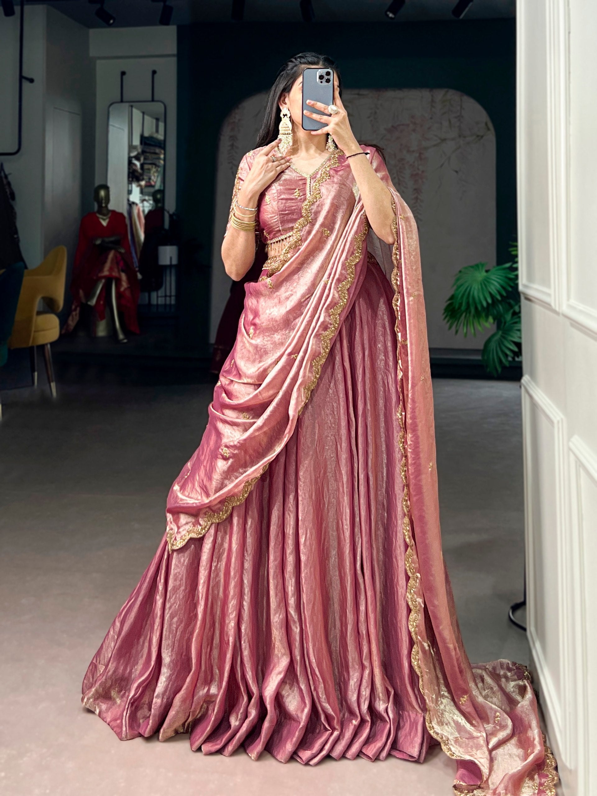 Light Pink Luxury Fendi Lehenga Set