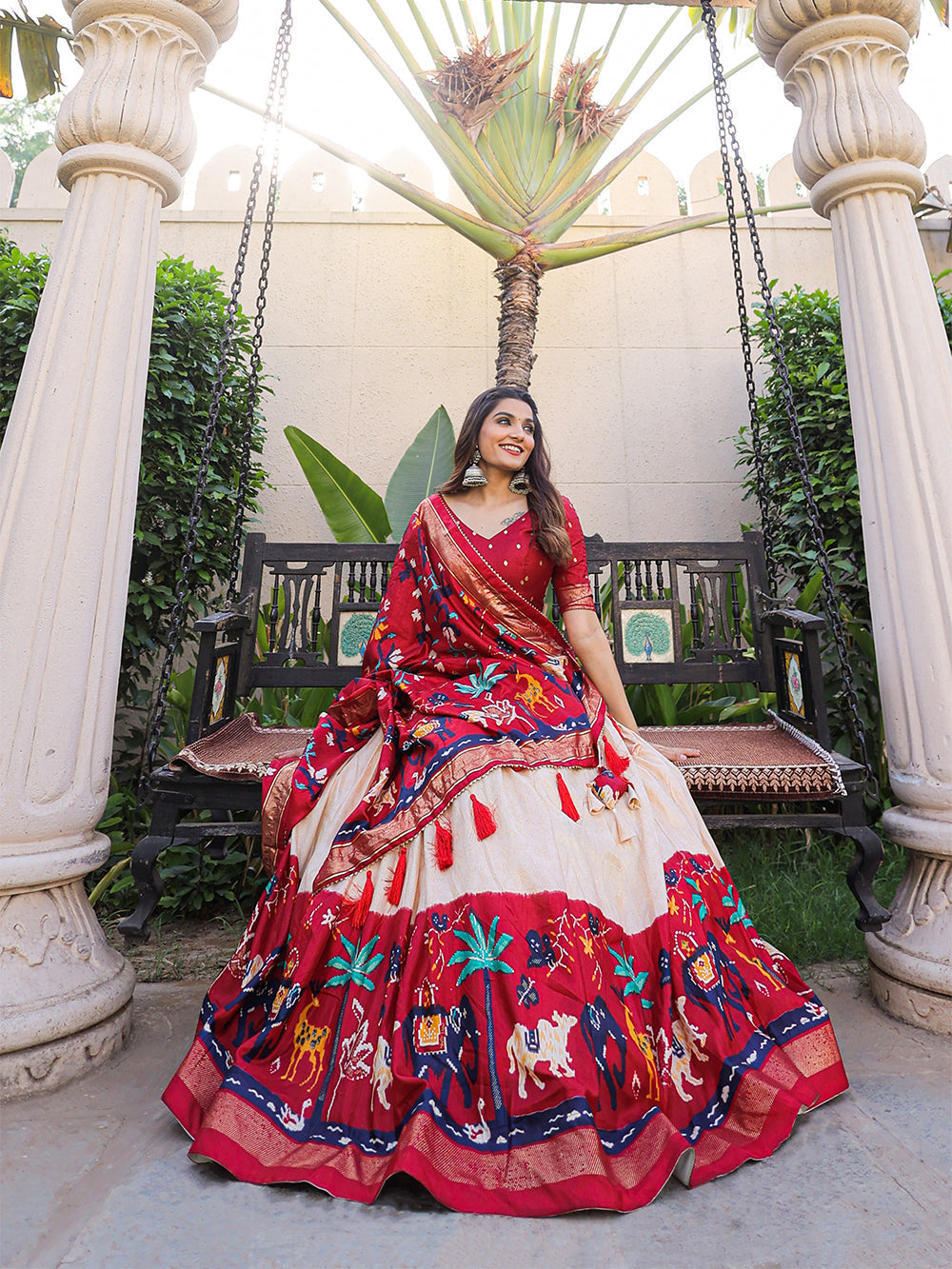 Maroon Color Printed With Foil Work Dola Silk Lehenga Choli