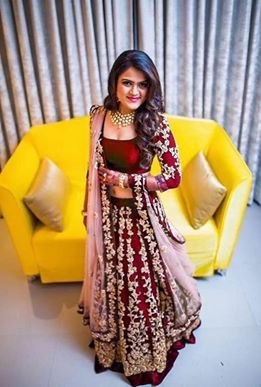Maroon Elegant Tapeta Silk Lehenga Set