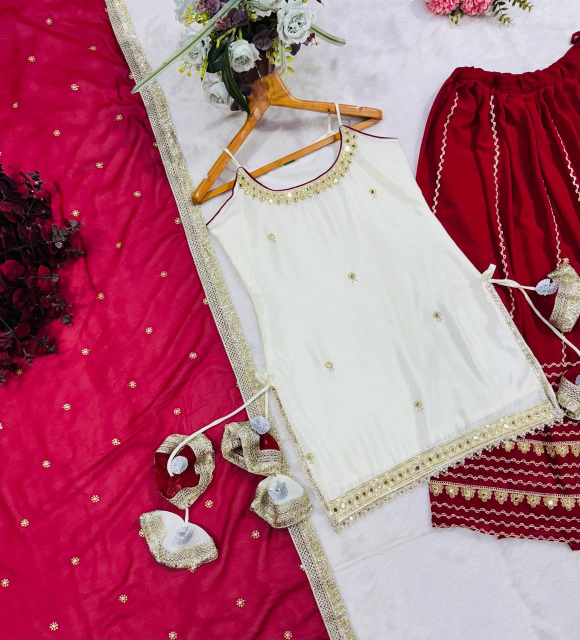 Maroon Graceful Embroidered Lehenga Set