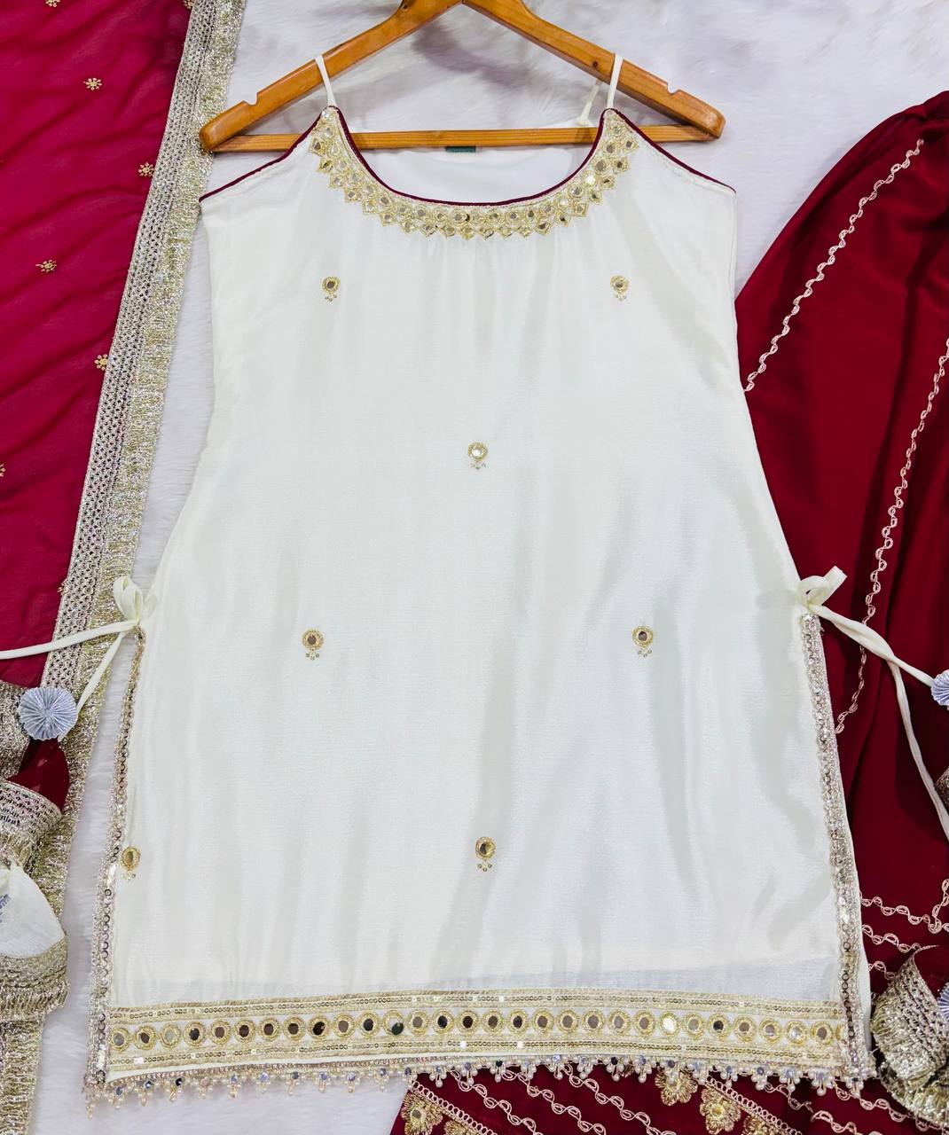 Maroon Graceful Embroidered Lehenga Set