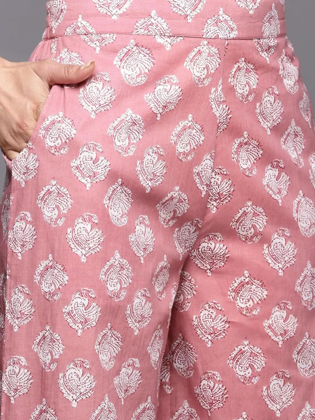 Anouk Mauve Printed Cotton Night Suit
