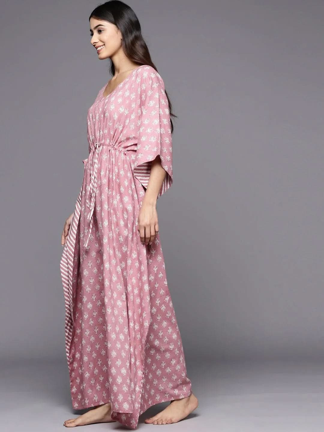 Anouk Mauve Printed Cotton Nightdress